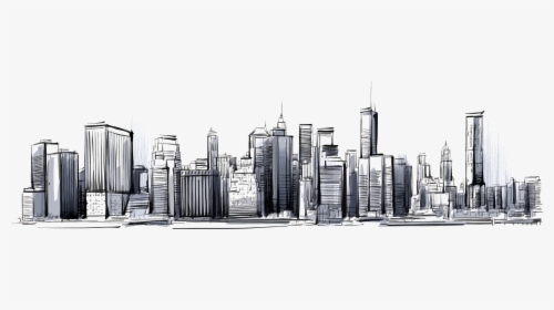 Skylines Drawing - City Skyline Drawing Png, Transparent Png, Free Download