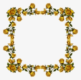 Transparent Golden Flower Png - Funeral Frame Gold Flowers Png, Png Download, Free Download