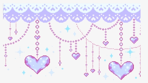 #border #hanging #heart #purple #stars - Line Pixel Heart Gif, HD Png Download, Free Download