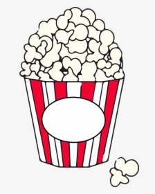 Popcorn, Food, Cinema, Corn, Red, Movies, Film, Snack - Pop Corn Clipart Black And White, HD Png Download, Free Download