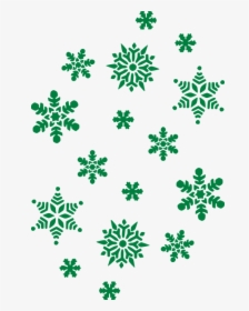 Flocos De Neve, Inverno, Neve, Cristais, Verde - Snowflakes Silhouette Clipart, HD Png Download, Free Download