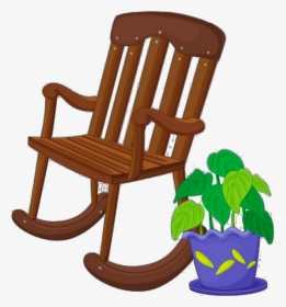 Ftestickers Clipart Chair Rockingchair Plant - Cartoon Rocking Chair Clip Art, HD Png Download, Free Download