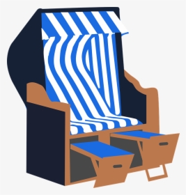 Pin Beach Chair Clipart - Strandkorb Clipart, HD Png Download, Free Download