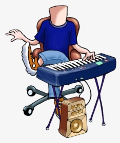 Boy Sit On Chair Cartoon - Keyboard Player, HD Png Download, Free Download
