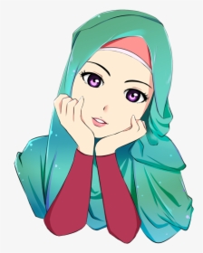Hijab Drawing Muslim Cartoon Islam Hq Image Free Png - Cute Hijab Girl Cartoon, Transparent Png, Free Download