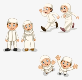 Muslim Children Playing - Drawing Of Muslim Peoples, HD Png Download, Free Download