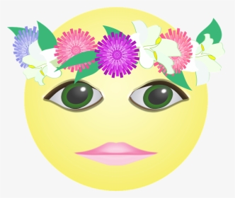 Gráfica, Smiley, Corona, Flores, Corona De Flores - มงกุฎ ดอกไม้ เวก เตอร์, HD Png Download, Free Download