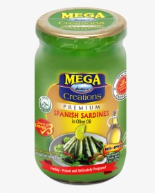 Mega Creations Spanish Sardines In Olive Oil 225g - Sardines In A Bottle, HD Png Download, Free Download