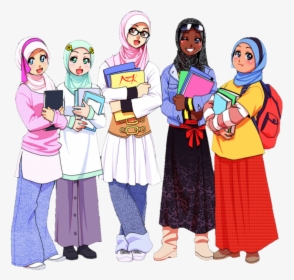 #muslim #muslimahs #friends #islam - Kartun Muslimah Sekolah, HD Png Download, Free Download
