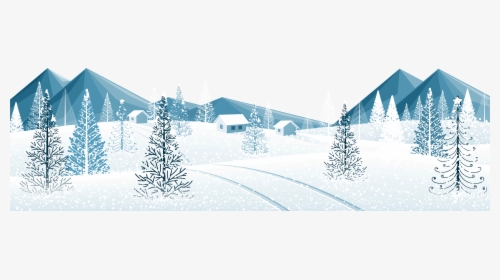 Winter Ground With Trees Png Clipart Image - Clip Art Winter Scene, Transparent Png, Free Download