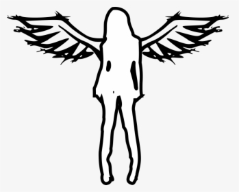 Clip Art Angels Vector - Girl With Angel Wings Drawing, HD Png Download, Free Download
