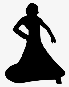 Woman Dancing With Long Dress - Mujer Con Vestido Icono, HD Png Download, Free Download