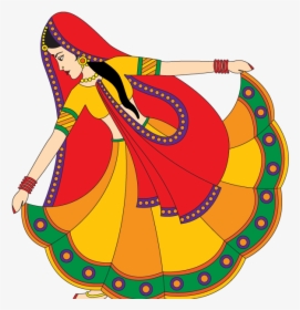 Indian Traditional Dancer Vector Attire Dress Folk - Indian Folk Dances Clipart, HD Png Download, Free Download