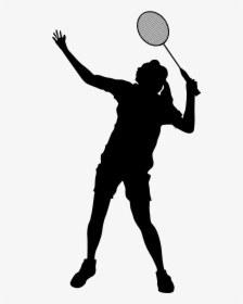 Badminton Download Clip Art - Women Badminton Player Silhouette, HD Png Download, Free Download