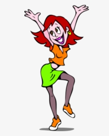 Woman Happy Smiling Dancing And Waving Hands Upwards - Clipart Happy Woman, HD Png Download, Free Download