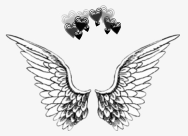 #alas #heart #blackandwhite #angel - Wings For Picsart Editing, HD Png Download, Free Download