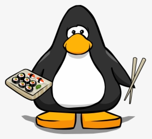 Sushi Cartoon Png Vector Black And White Stock - Penguin With Santa Hat, Transparent Png, Free Download