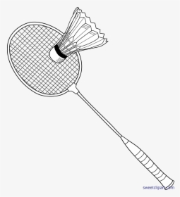 Lineart Clip Art Sweet - Badminton Clipart Black And White, HD Png Download, Free Download