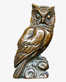 Owl, Bronze Statue, Plaque, Figure, Metal Figure - Buho Estatua Png, Transparent Png, Free Download