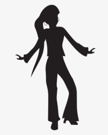 Silhouette Of 1970s Man And Woman Dancing - Disco Dancing Silhouette 70's, HD Png Download, Free Download