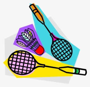 Vector Illustration Of Sport Of Badminton Rackets And - Badminton Equipment Clipart Logo, HD Png Download, Free Download