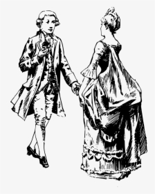 Man And Woman Dancing - Man And Woman Victorian Illustration, HD Png Download, Free Download