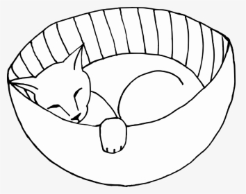 Cat In A Basket Drawing Png, Transparent Png, Free Download