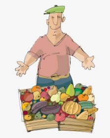 Cartoon Farmer Png Background Image - Vegetable Hawker Png, Transparent Png, Free Download