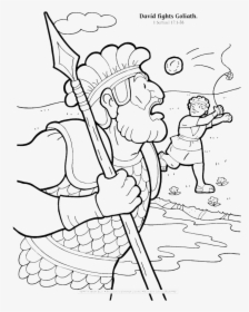 David Fights Goliath Coloring Page - Coloring Page Daud Dan Goliat, HD Png Download, Free Download
