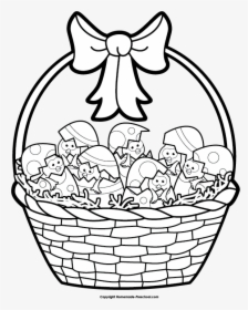 Cute Spring Easter Basket Drawing Cartoon Easter Basket - Easy Drawings Of Easter Basket, HD Png Download, Free Download