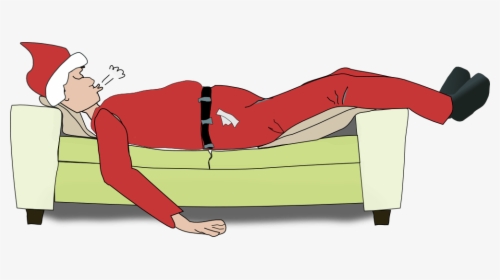 Transparent Sleeping Clipart Black And White - Santa Sleeping Clipart, HD Png Download, Free Download