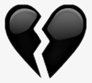 Heart Heartbroken Black Color Emoji Faces Anime Otaku - Black Heart Broken Png, Transparent Png, Free Download