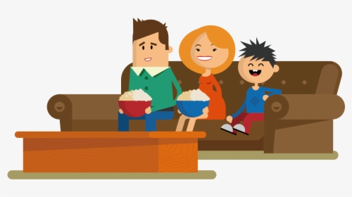 Transparent Cartoon Tv Png - Family Watch Tv Vector, Png Download, Free Download