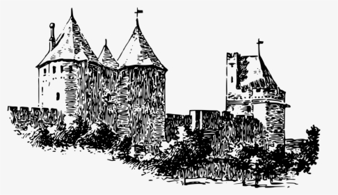 Castle Clip Medieval Town - Carcassonne Castle Clipart, HD Png Download, Free Download