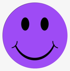 Free Clipart Picture Of A Blue Flower With A Smiley - Purple Happy Face Clipart, HD Png Download, Free Download