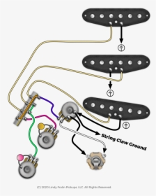 Fender Stratocaster Wiring Diagram With Middle & Bridge - Hss Strat Wiring Diagram, HD Png Download, Free Download
