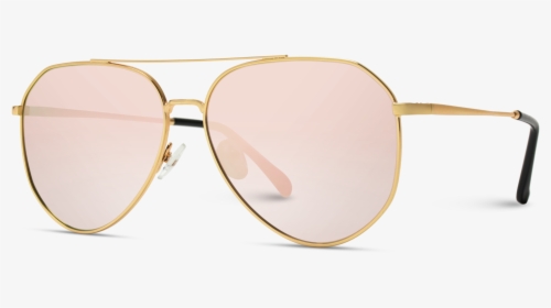 Mirror Pink Lens Aviator Sunglasses For Women, Gold - Shadow, HD Png Download, Free Download