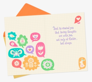 Spring Thought And Word Bubbles Easter Card , Png Download - Paper, Transparent Png, Free Download