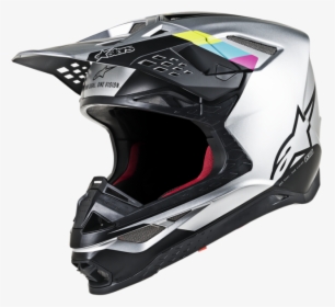 Alpinestars Helmet Supertech S M8 Contact Silver Black, HD Png Download, Free Download