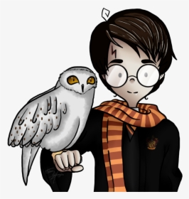 Transparent Hedwig Owl Clipart - Harry Potter With Hedwig Cartoon Png, Png Download, Free Download