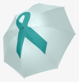 Teal Ribbon Foldable Umbrella - Umbrella, HD Png Download, Free Download