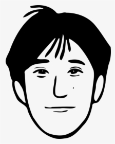 Mans Face Head Portrait - Cartoon Face Black And White, HD Png Download, Free Download