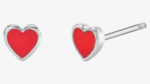 Enamel Heart Shape Studs - Earrings, HD Png Download, Free Download