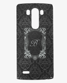Black Grey Damasks Frame Monogram Initial Hard Case - Gadget, HD Png Download, Free Download