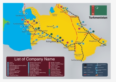 Map Of Railways Turkmenistan, HD Png Download, Free Download