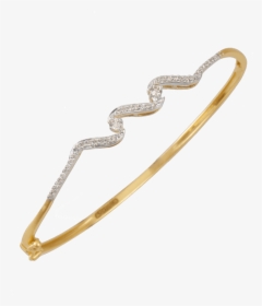 18kt Yellow Gold And Diamond Bangle For Women - Pc Chandra Dimond Bracelet, HD Png Download, Free Download
