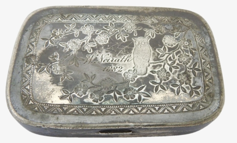 Antique Victorian Silver Plate Box With Owl - Carving, HD Png Download, Free Download