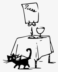 Cat On The Table Drawing, HD Png Download, Free Download