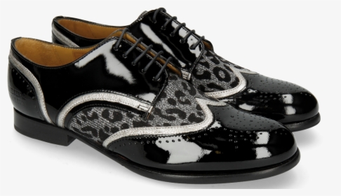Derby Shoes Sally 15 Patent Black Nappa Aztek Silver - Melvin & Hamilton, HD Png Download, Free Download