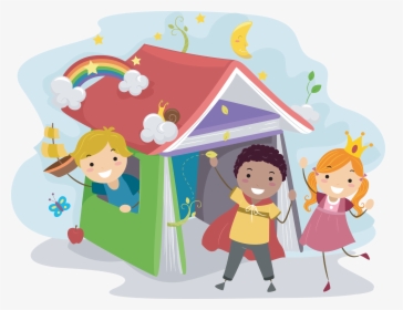 Illustration Of Kids Acting Out Stories From A Children"s - Role Play Area Cartoon, HD Png Download, Free Download